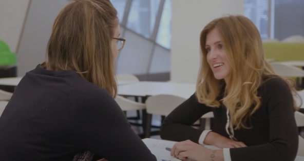 Two women in a meeting