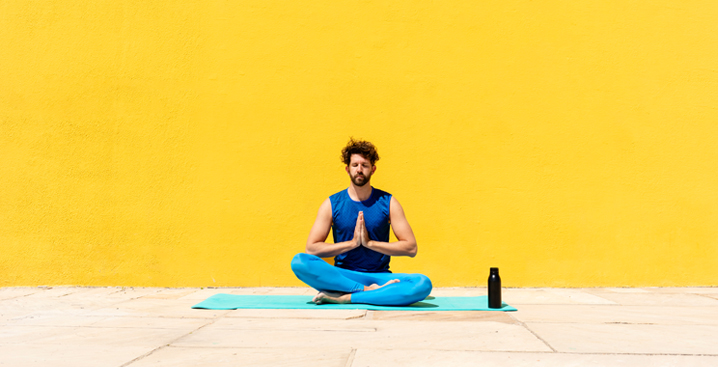 Man on yoga mat