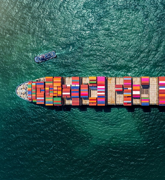 A view of trade cargo containers