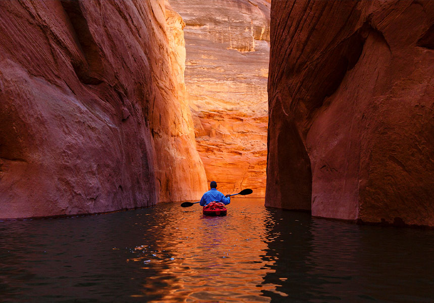 person in canoe