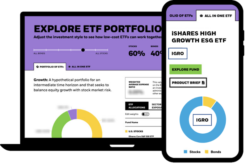 Example of the iShares Portfolio Builder Tool